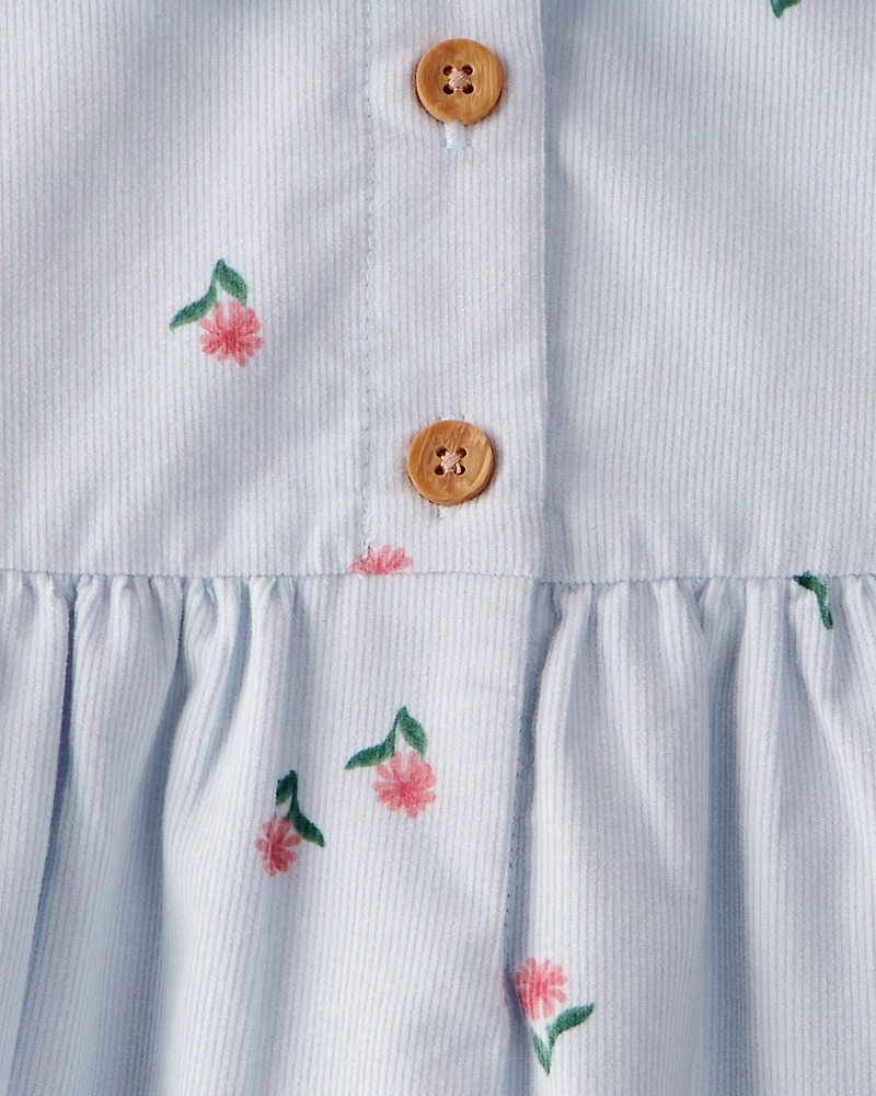 Toddler Girl Corduroy Dress - Grey