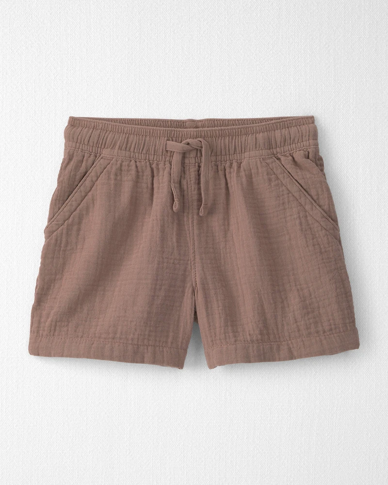 Toddler Boy 2-Piece Organic Cotton Gauze Embroidered  Top & Short Set