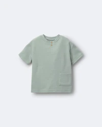 Toddler Boy Henley Tee with Pocket - Sage