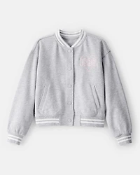 Kid 1986 Heart Varsity Jacket - Grey