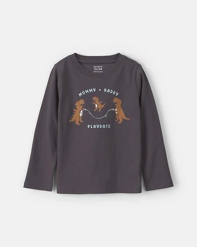Toddler Boy Dinosaur Long-Sleeve Graphic Tee - Grey