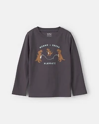 Toddler Boy Dinosaur Long-Sleeve Graphic Tee - Grey