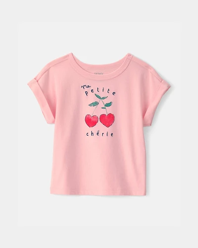 Toddler Girl Cherry Top - Pink