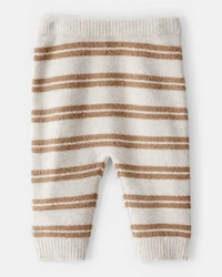 Baby Stripe Sweater Knit Pants - Brown/Cream