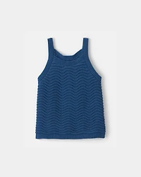 Toddler Girl Sweater Knit Tank Top - Navy