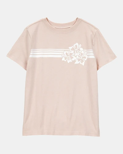 Kid Floral Short-Sleeve Graphic Tee - Khaki