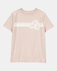 Kid Floral Short-Sleeve Graphic Tee - Khaki