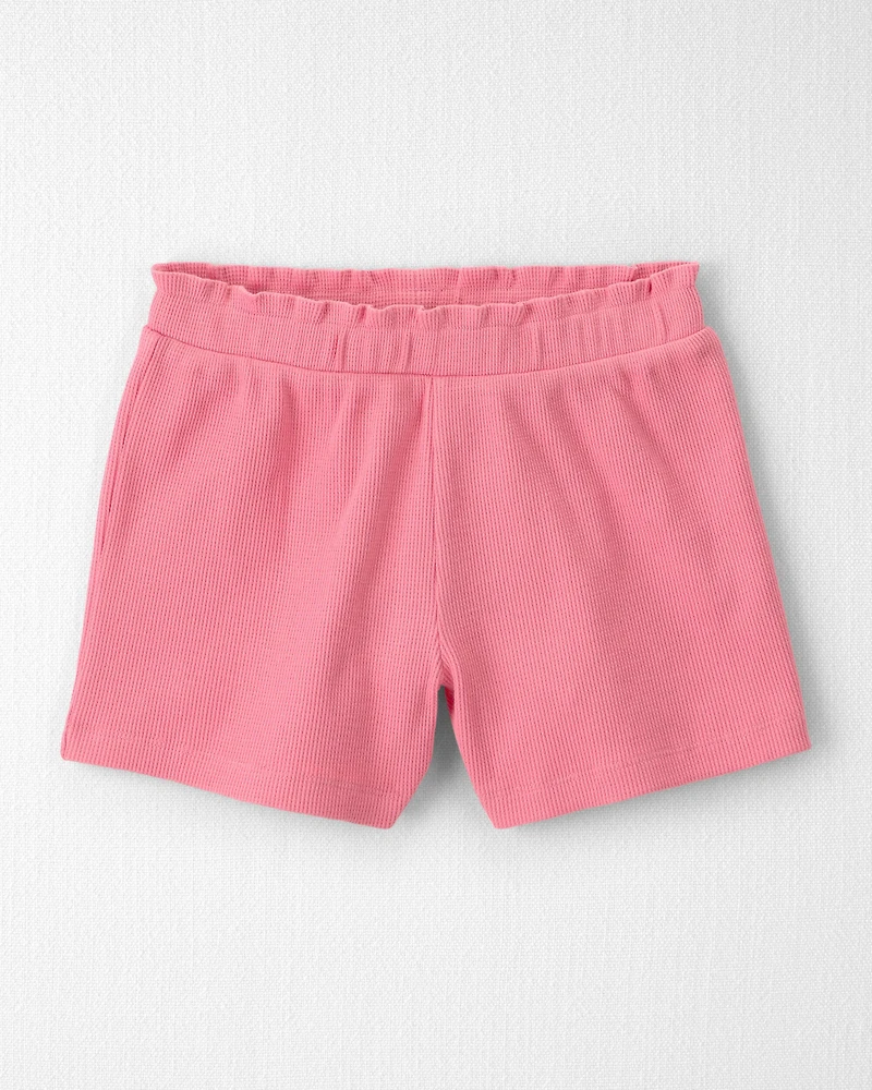 Girls 2-Piece Organic Cotton Waffle Knit Top & Short Set