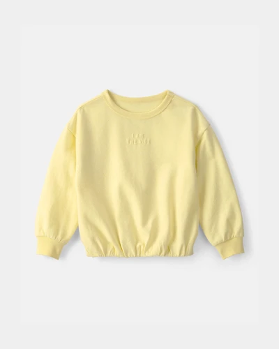 Toddler Girl 'I Am The Vibe' French Terry Pullover Sweatshirt - Yellow