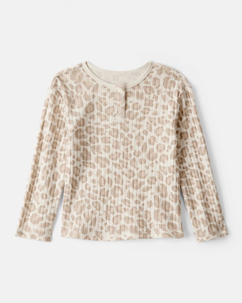 Toddler Girl Leopard Long-Sleeve Top - Cream