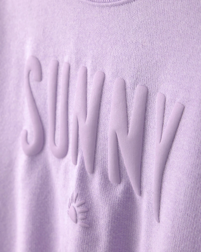 Girls 'Sunny' French Terry Top - Purple
