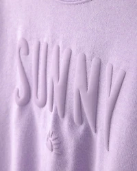 Girls 'Sunny' French Terry Top - Purple