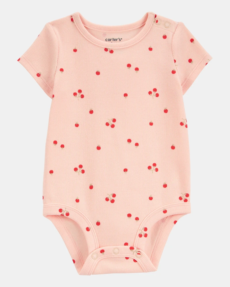 Baby 2-Piece Bodysuit & French Terry Short Set - Pink