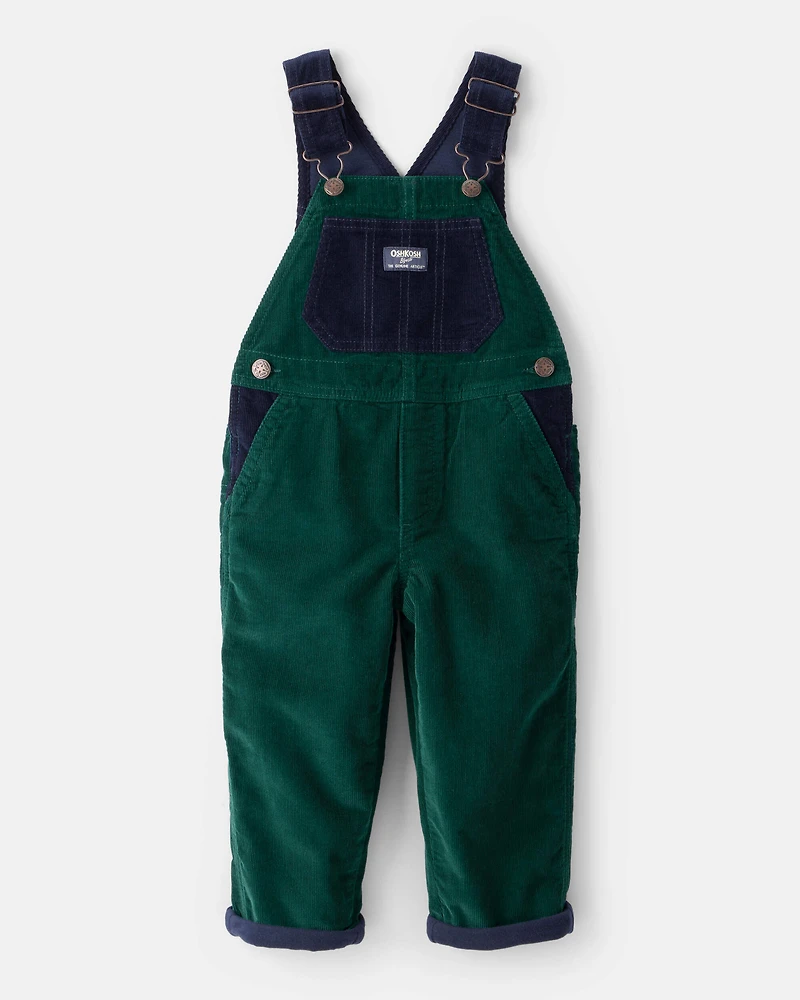 Toddler Boy Corduroy Overalls - Green