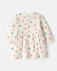 Baby Girl Floral Dress - Ivory