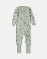 Baby Boy 1-Piece Animals PurelySoft™ Snug Fit Pajama - Green