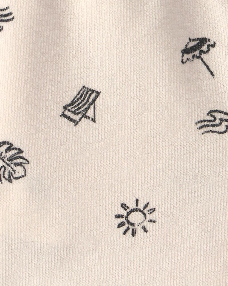 Toddler Boy Beach Shorts - Black/Ivory