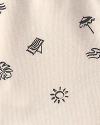 Toddler Boy Beach Shorts - Black/Ivory