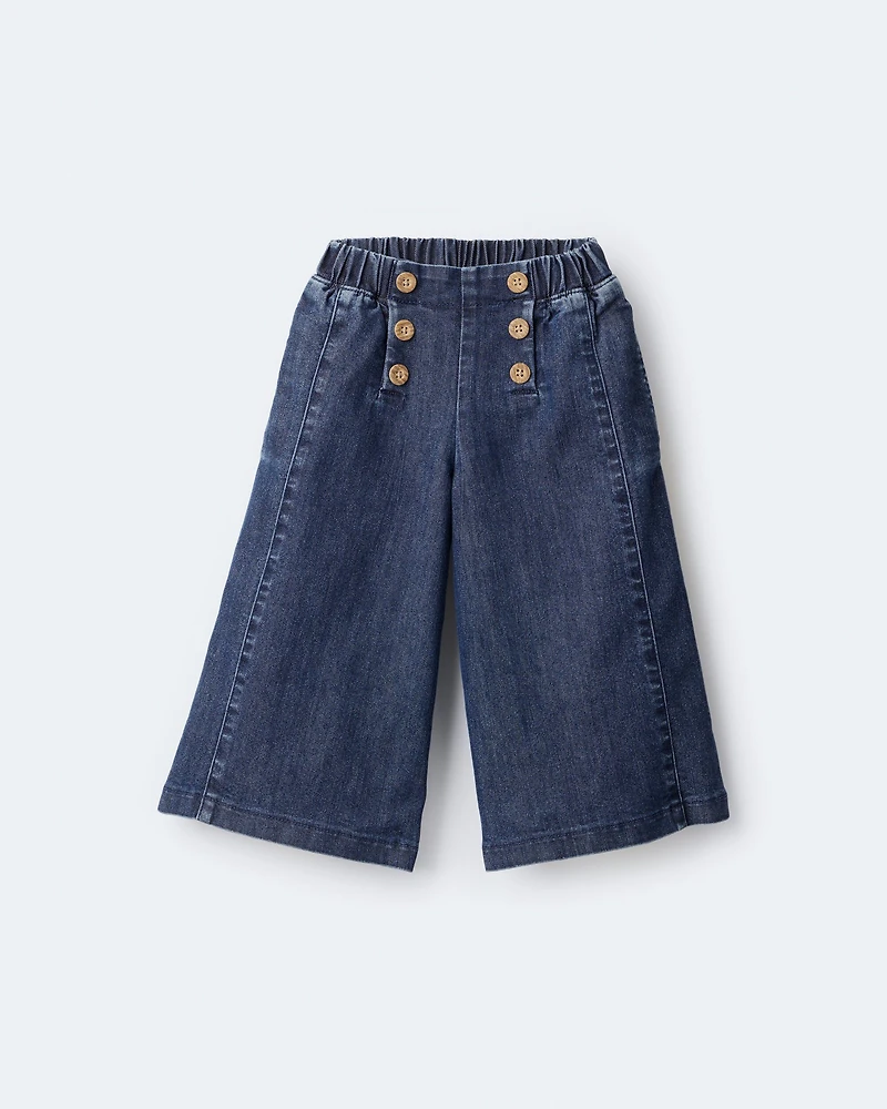 Toddler Girl Urban Wide Leg Denim Pant - Blue
