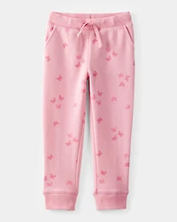 Toddler Girl 2-Piece Butterfly Print Logo Zip Jacket & Joggers Set - Pink