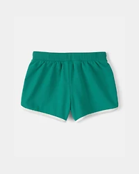 Girls French Terry Active Shorts - Green