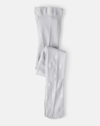 Toddler Girl Snowflake Print Tights - Blue