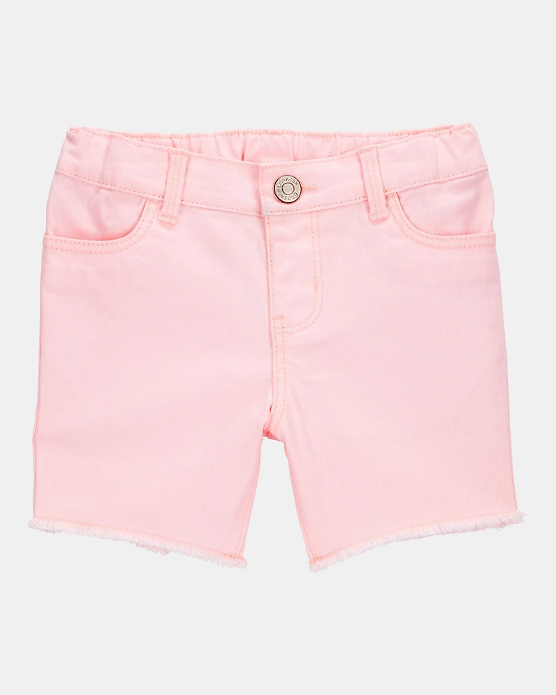 Toddler Iconic Denim Shorts: Frayed Hem - Pink