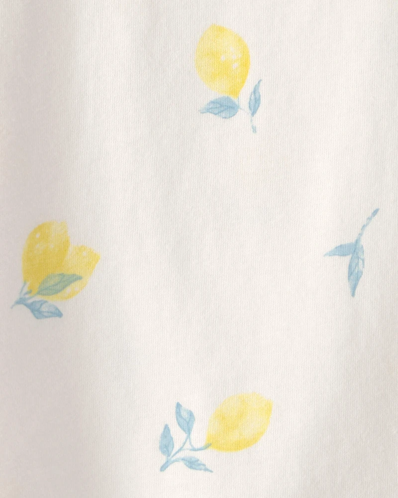 Baby Girl Lemon Relaxed Top - Cream