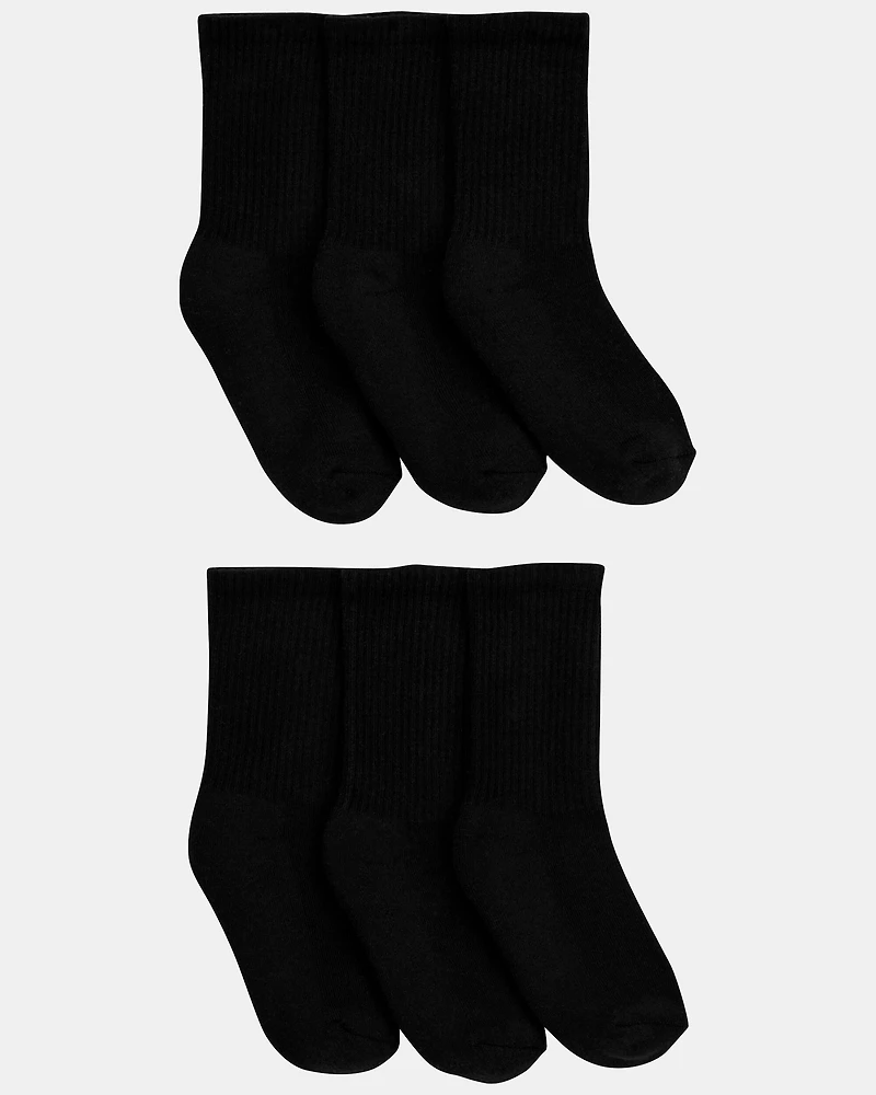 Toddler Boy 6-Pack Crew Socks - Black