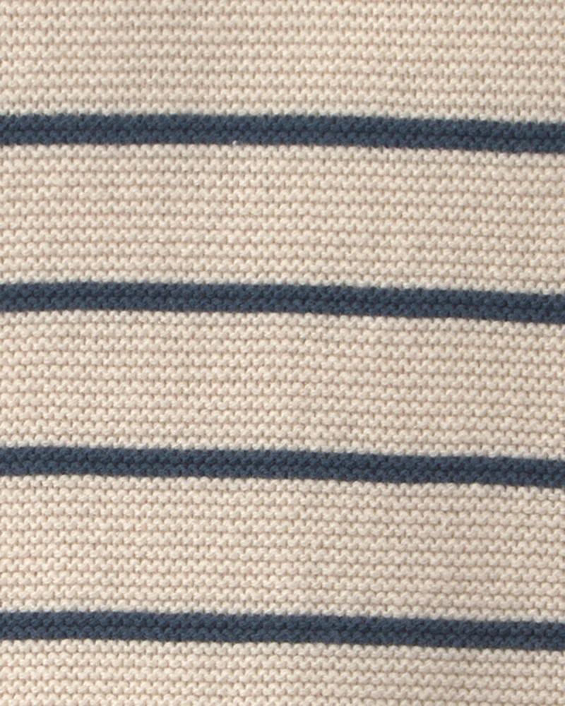 Baby Organic Cotton Knit Romper in Stripes