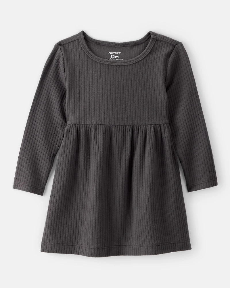Baby Girl Long-Sleeve Dress - Black