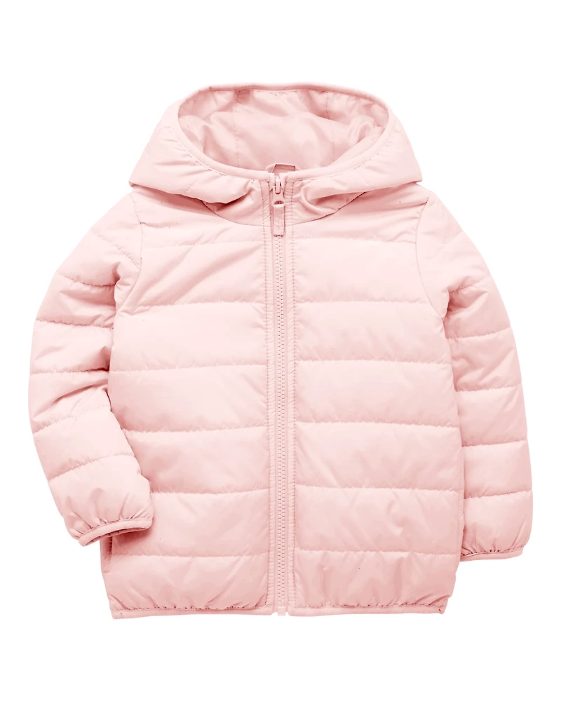 Kid Packable Hooded Puffer Jacket - Pink