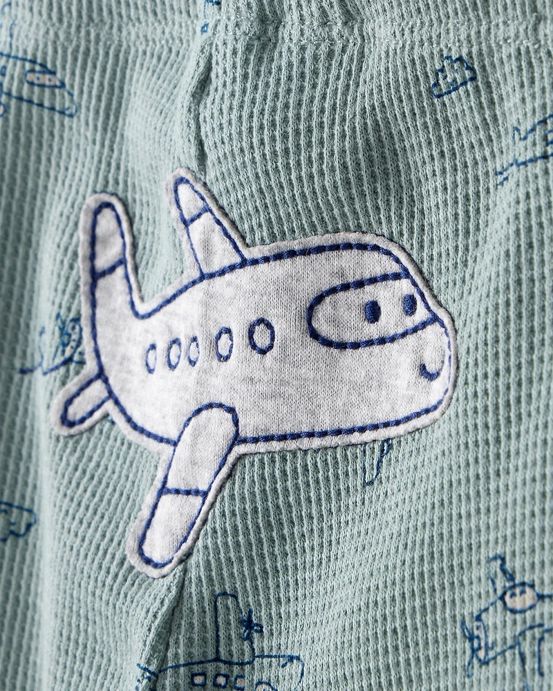 Baby Boy 3-Piece Airplane Print Long-Sleeve Bodysuit & Pant Set - Blue