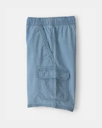 Boys Chambray Cargo Shorts - Light Wash