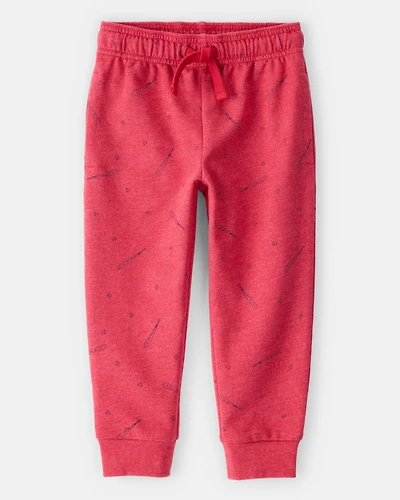 Toddler Boy Baseball French Terry Jogger - Red