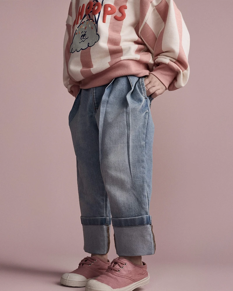 Toddler Cuffed Pant in Denim - Blue