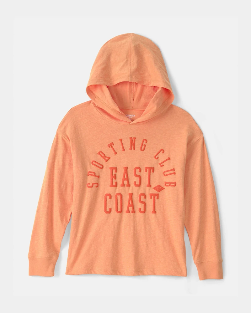 Boys East Coast Long-Sleeve Hooded Tee - Orange