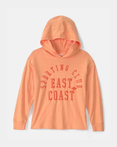 Boys East Coast Long-Sleeve Hooded Tee - Orange