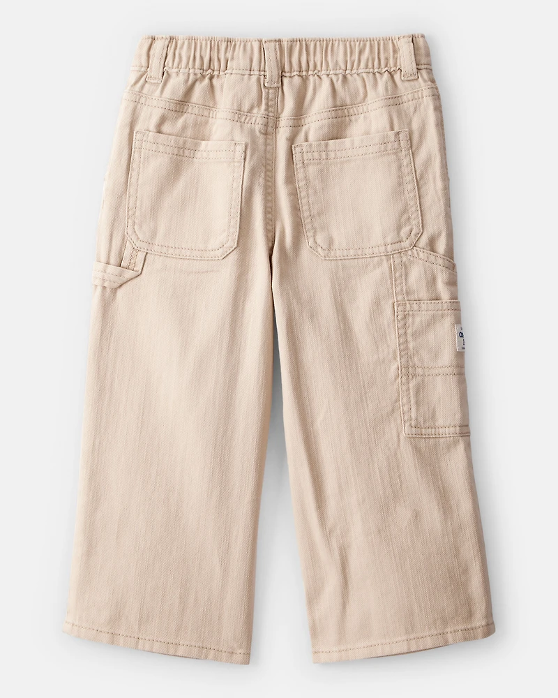Toddler Boy  Wide-Leg Carpenter Twill Pants - Khaki
