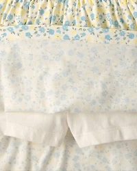 Girls 2-Piece Floral French Terry Top & Skirt Set - Yellow