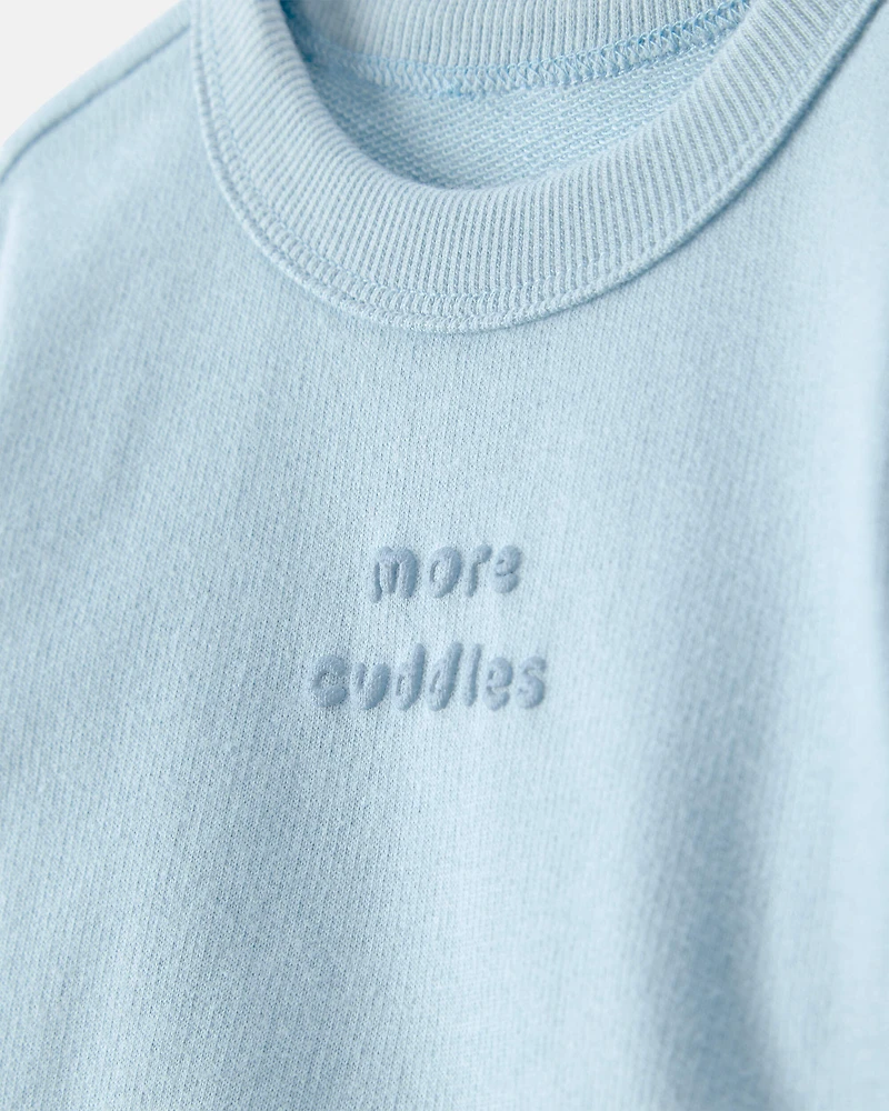 Baby 'More Cuddles' French Terry Pullover Sweatshirt - Blue