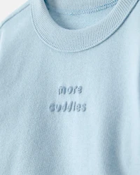 Baby 'More Cuddles' French Terry Pullover Sweatshirt - Blue
