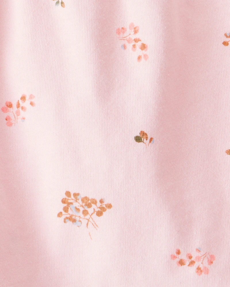 Baby Girl 2-Piece Floral Graphic Tee & Cotton Skort Set - Pink/Brown