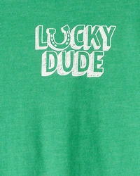 Boys Lucky Dude Long-Sleeve Graphic Tee - Green
