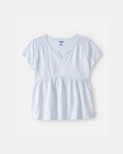 Girls Peplum Short-Sleeve Top - Blue