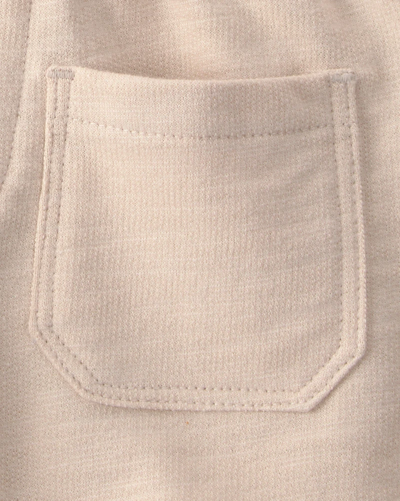 Toddler Girl 2-Piece Floral Top & Short Set - Cream/Tan