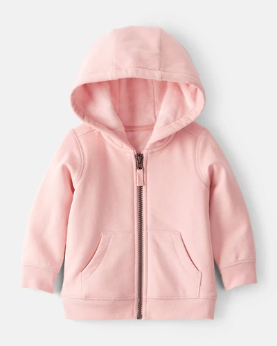 Baby Girl DayDream Fleece Long-Sleeve Hooded Zip-Up Jacket - Pink
