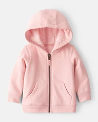 Baby Girl DayDream Fleece Long-Sleeve Hooded Zip-Up Jacket - Pink