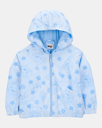 Toddler Girl Bluey Windbreaker Jacket - Blue
