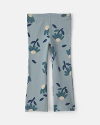 Toddler Girl 3-Piece Floral Long-Sleeve Layering Set - Blue/Grey